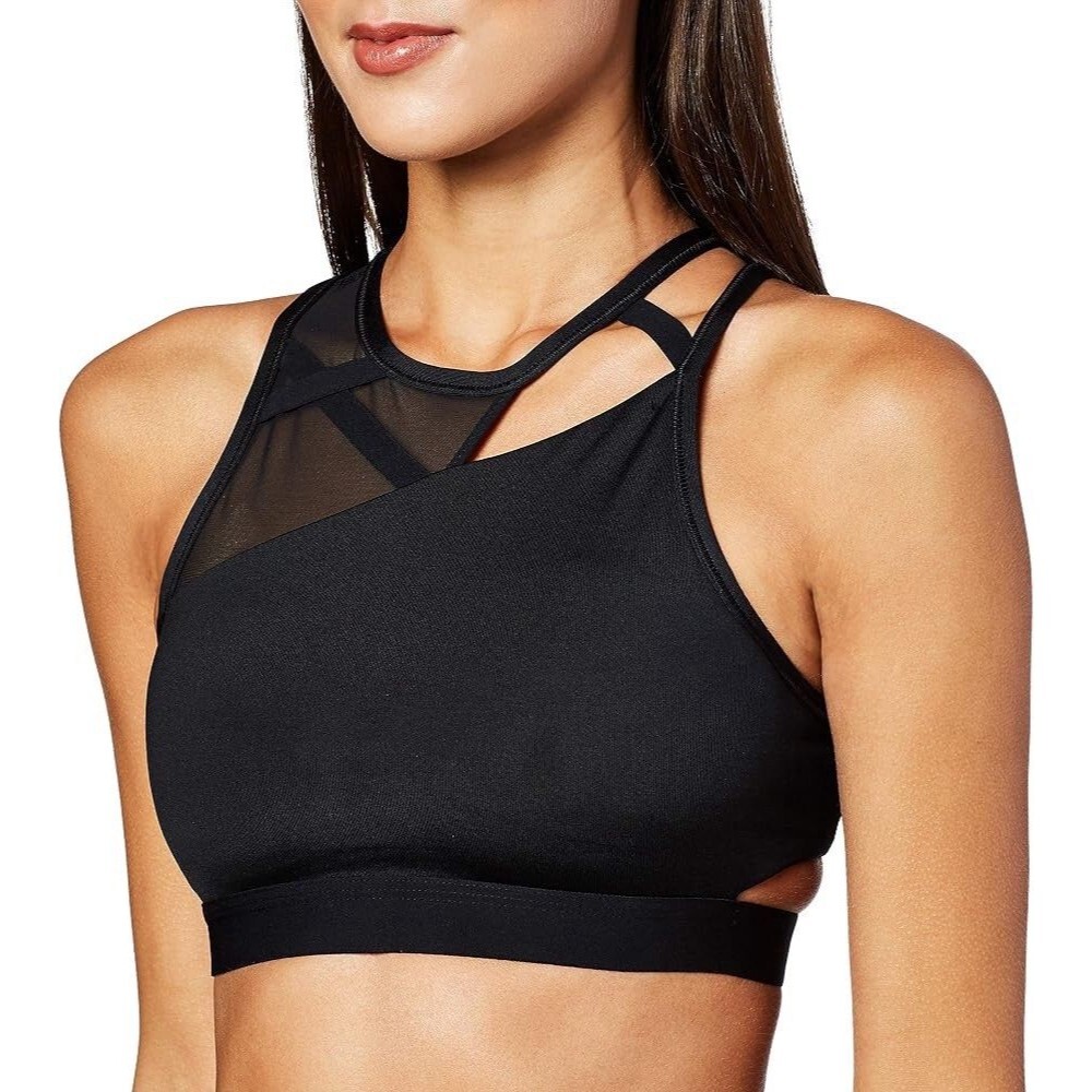 Nike Classic Rebel Slash Black Cutout & Mesh Bra, Size Small Medium Running Gym - Picture 4 of 4